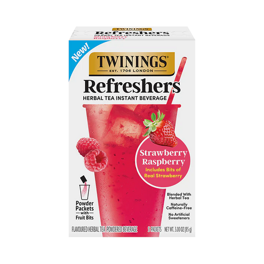 Twinings Refreshers Strawberry Raspberry Herbal Tea, 5 Packets