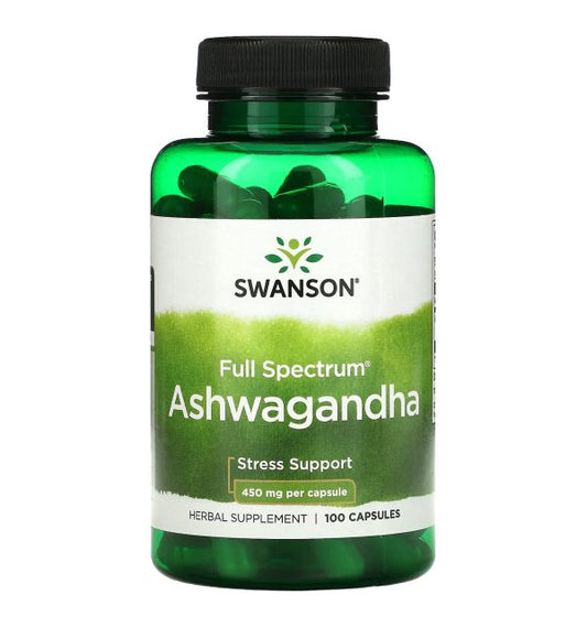 Swanson Full Spectrum Ashwagandha 450mg, 100 Capsules